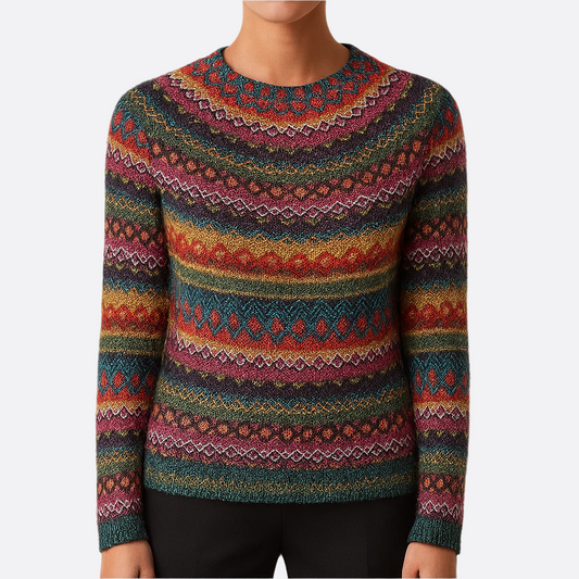 Femmes - Pull d'hiver rayé - Tricot doux et confortable - Multicolore Cozy - Mode féminine tendance