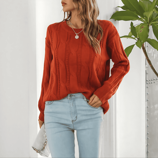 Femmes - Pull en maille structurée - Motif torsadé