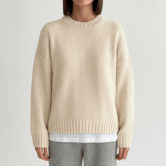 Femmes - Pull en tricot surdimensionné - Col ras du cou