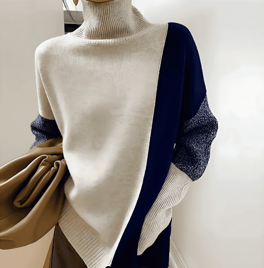 Femmes - Sweatshirt à col roulé de coupe décontractée - Laine