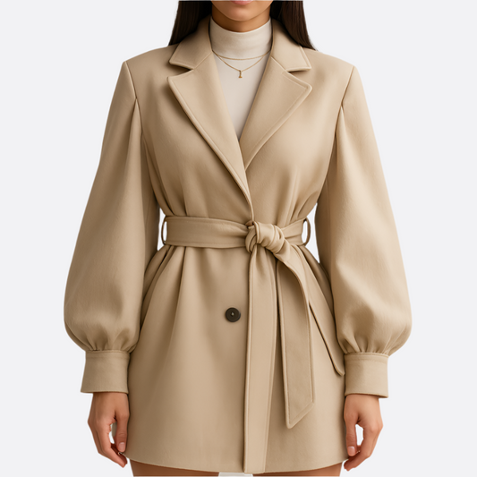 Femmes - Trench Élégant avec Ceinture - Design classique - Style Chic et Confortable - Vêtement Indispensable