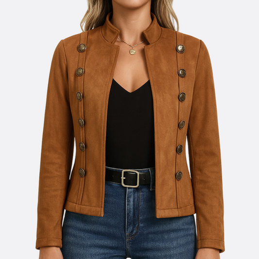 Femmes - Veste de tailleur - Velours - Double boutonnage - Élégante et tendance