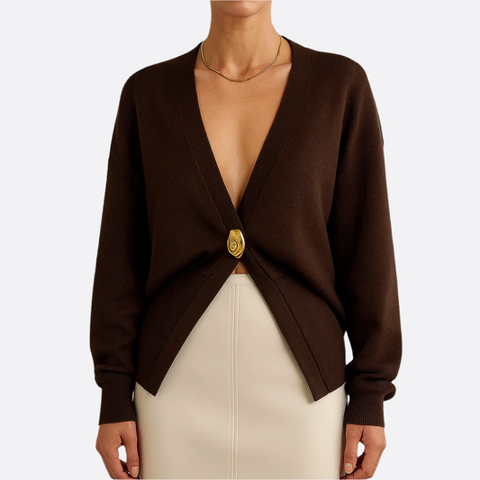 Femmes - Cardigan élégant - Tissu doux - Superposition chic avec fermeture à boutons - Mode intemporelle