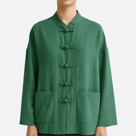 Femmes - Chemise à boutons - Lin - Style vintage classique pour un confort élégant