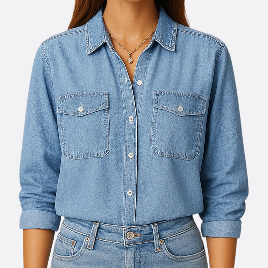 Femmes - Chemise surdimensionné - Jean vintage - Style décontracté et tendance - Look chic