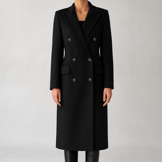 Femmes - Manteau long d'hiver - double boutonnage