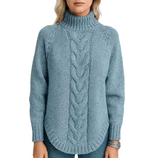 Femmes - Pull Tricoté à Col Roulé - Tricot épais - Coupe Ample et Confortable - Mode Féminine