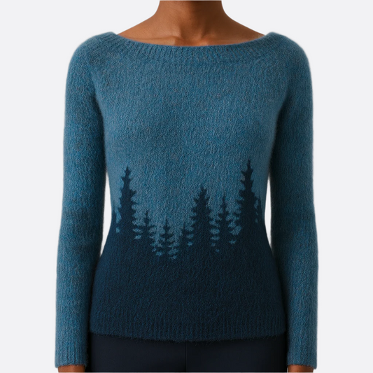 Femmes - Pull d'hiver - Tricot doux - Design rétro - Manches Longues - Confort et Style