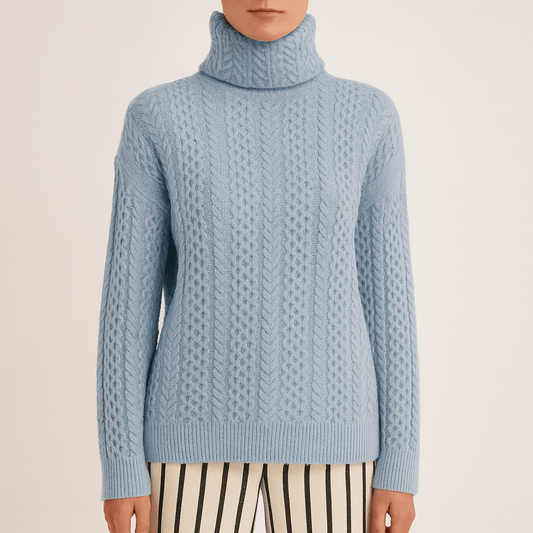 Femmes - Pull douillet à col roulé - Style tricot doux