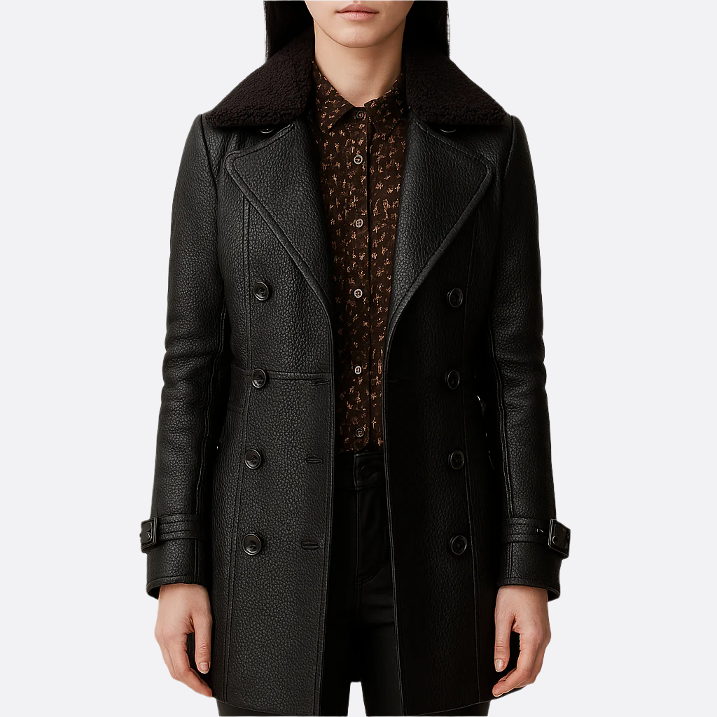 Femmes - Trench d'hiver - Matériau durable - Double boutonnage en tissu chaud - Élégance intemporelle