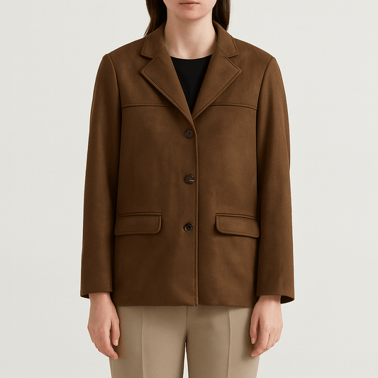 Femmes - Veste blazer croisée marron - Chic Style