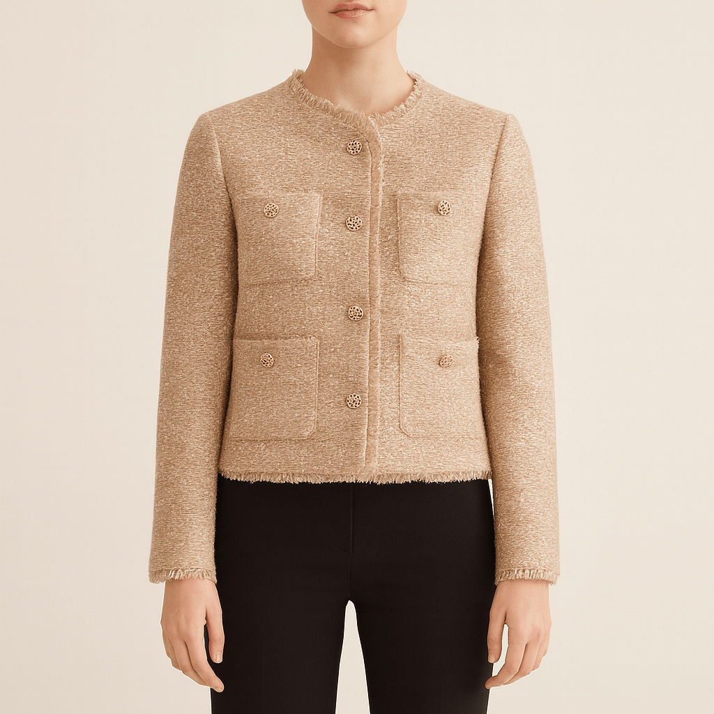 Femmes - Veste croisée en tweed - Elegant Short Coat