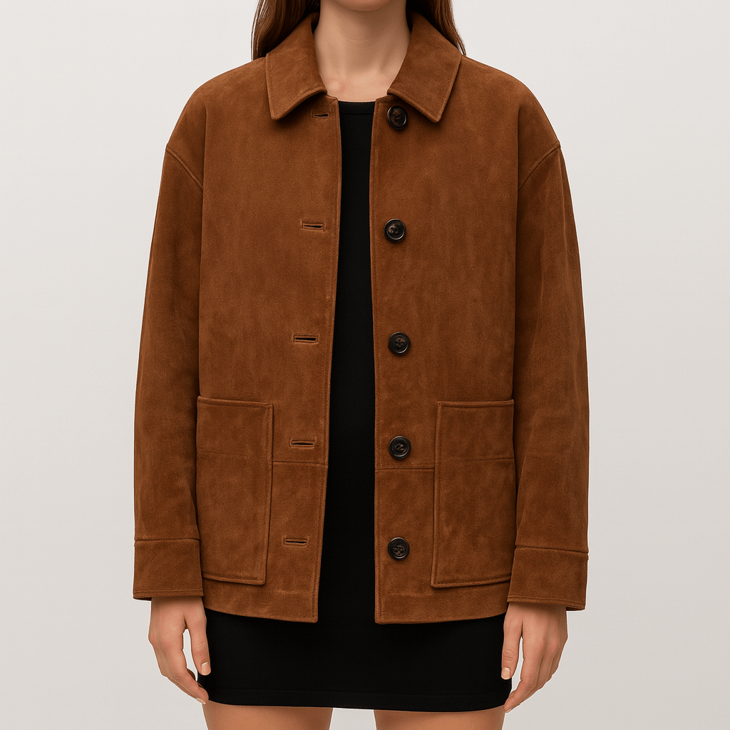 Femmes - Veste d'hiver en daim - Style oversize