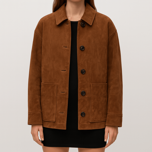 Femmes - Veste d'hiver en daim - Style oversize