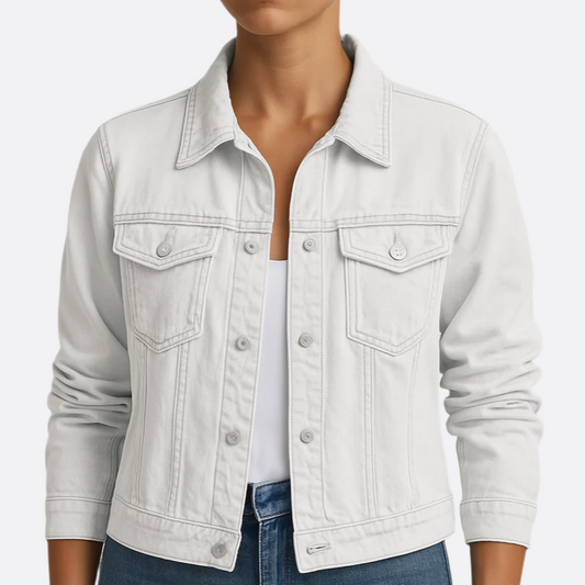 Femmes - Veste en jean légère et élégante - Tissu durable - Idéale pour l'été - Style décontracté et tendance