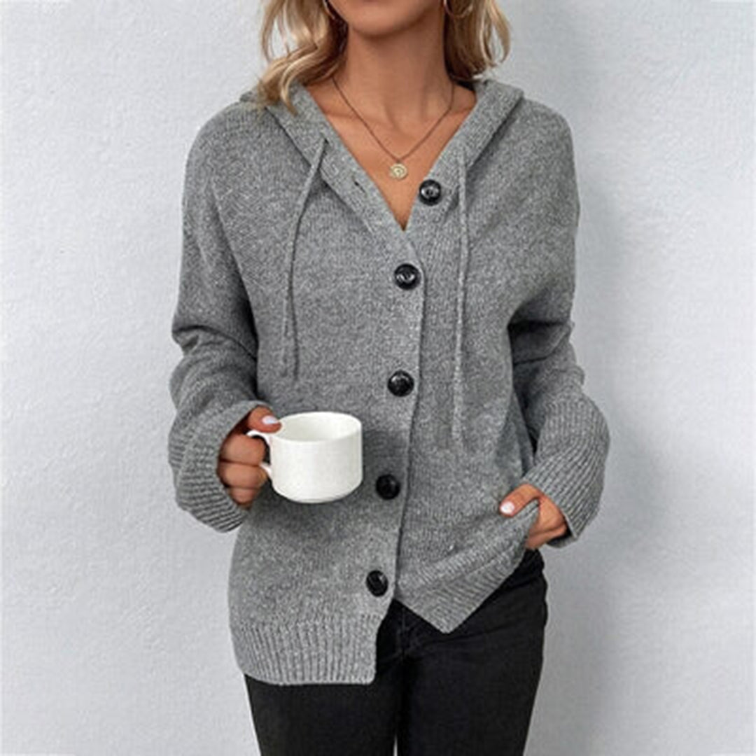 Femmes - Cardigan en tricot à capuche - Douillet et élégant