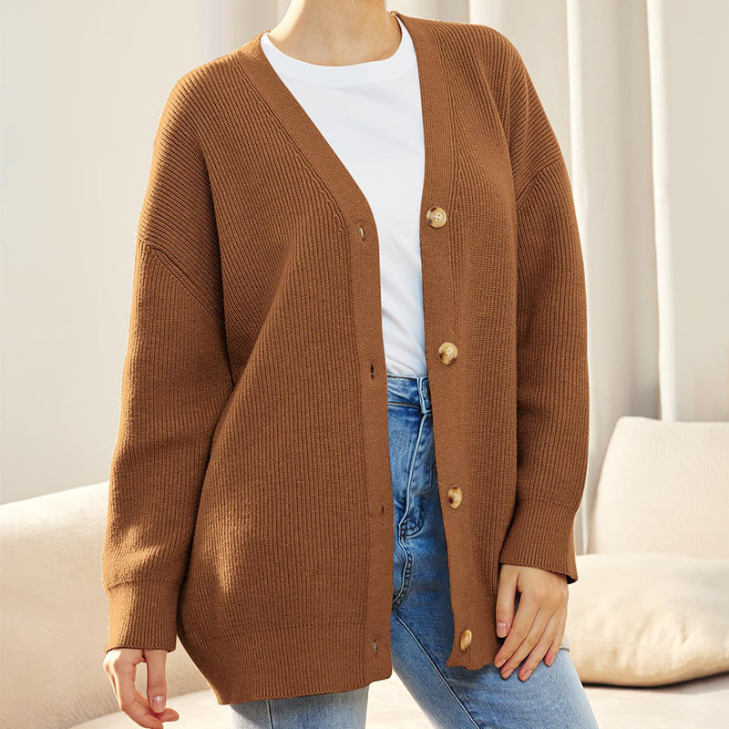Femmes - Cardigan surdimensionné douillet en tricot côtelé - Confort et style pour toutes les occasions