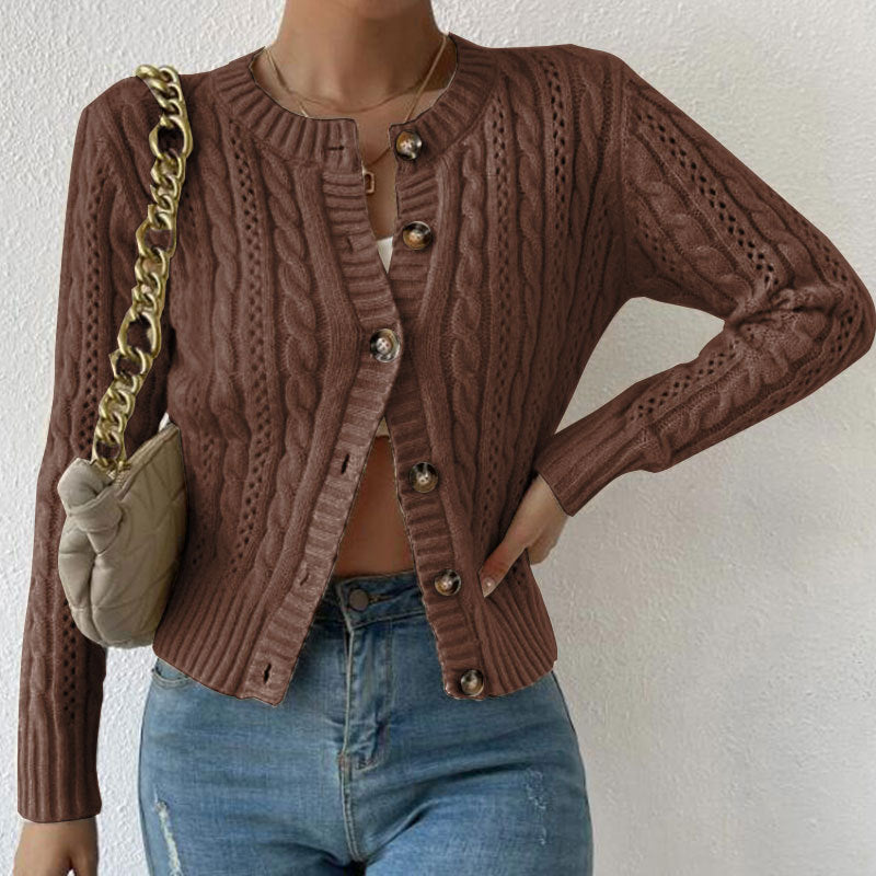 Femmes - Cardigan en maille torsadée - Chic et Confortable - Idéal pour l'Automne