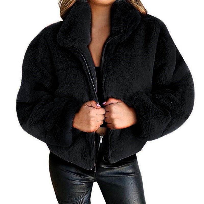 Femmes - Veste mi-longue surdimensionnée - Fausse fourrure