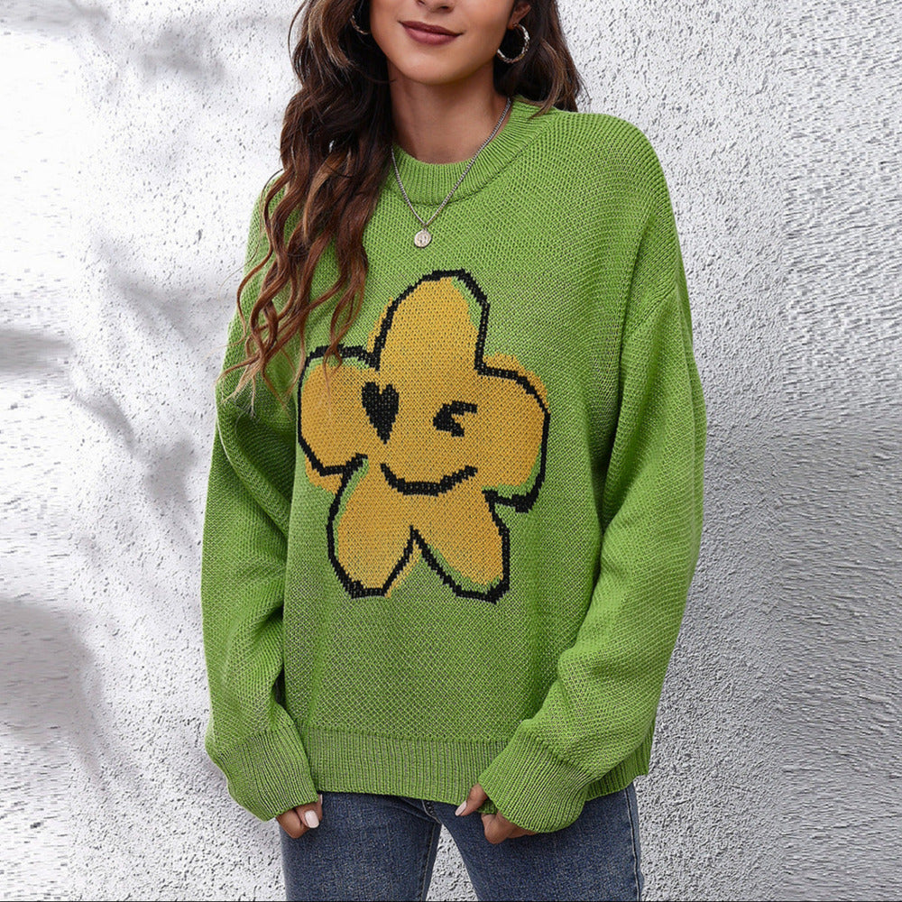 Femmes - Pull en maille - Motif floral