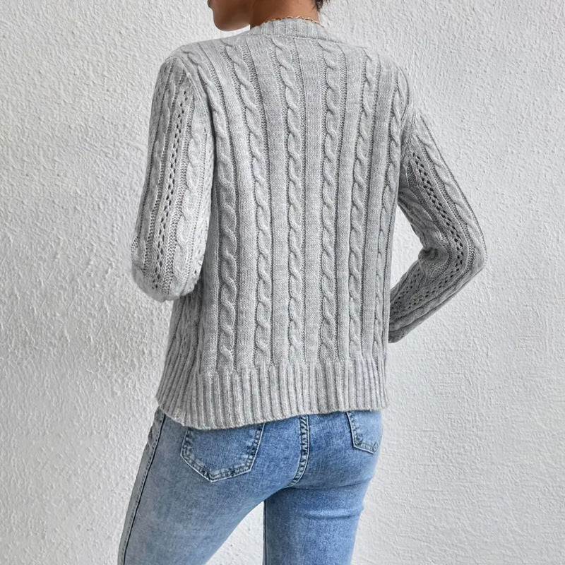 Femmes - Cardigan en maille torsadée - Chic et Confortable - Idéal pour l'Automne
