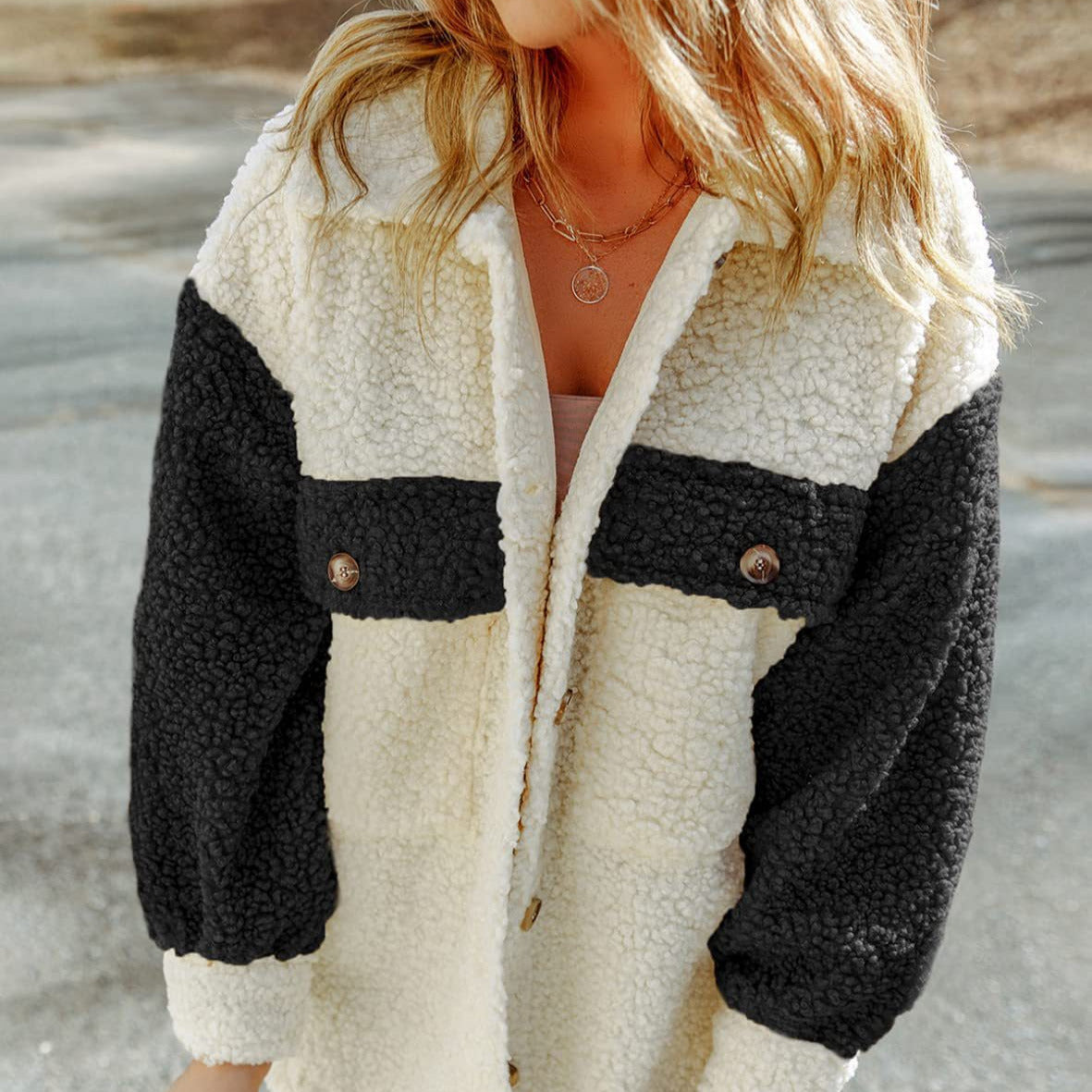 Femmes - Veste d'hiver colorée - Laine