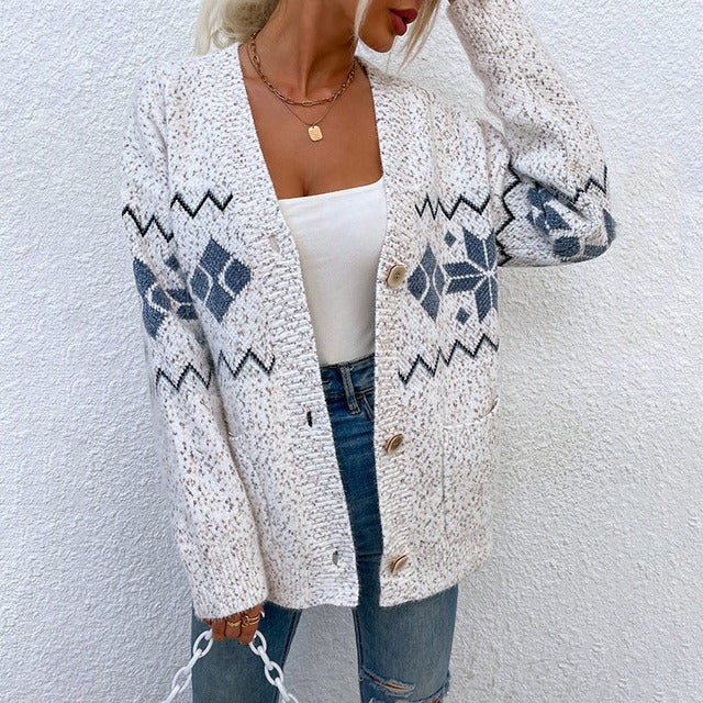 Femmes - Cardigan à boutons en tricot - Style automne