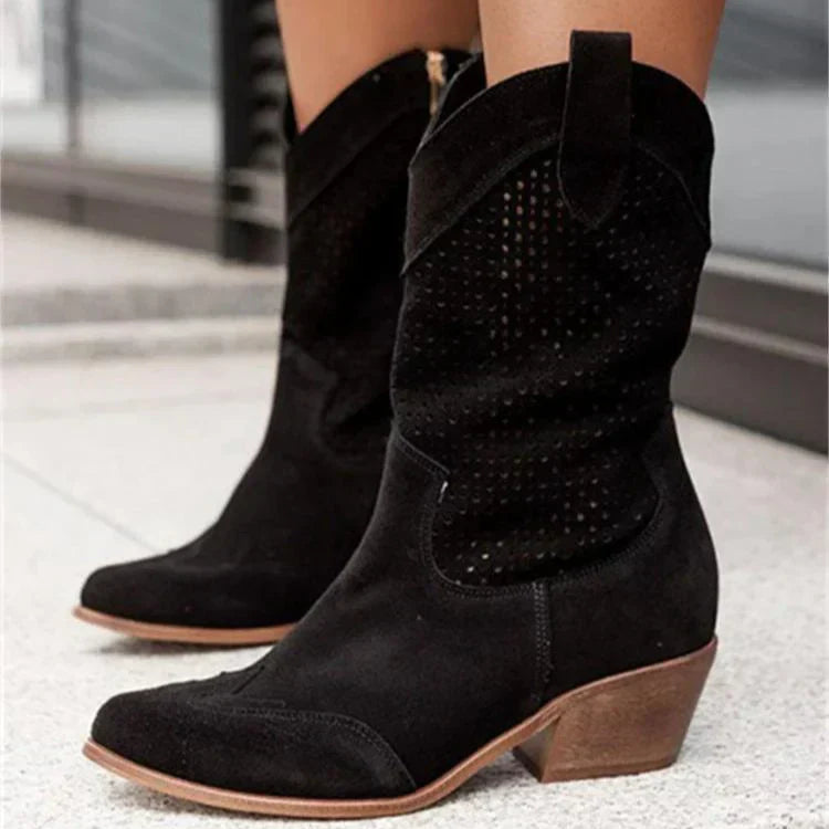 Femmes - Bottes de cowboy chic - Cuir synthétique - Design respirant - Élégance et confort au quotidien