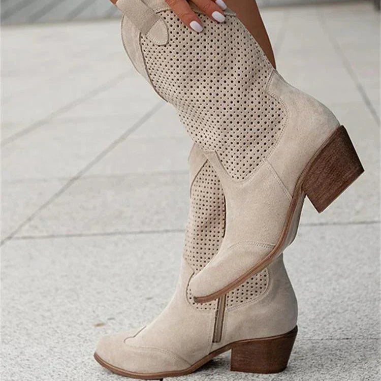 Femmes - Bottes de cowboy chic - Cuir synthétique - Design respirant - Élégance et confort au quotidien