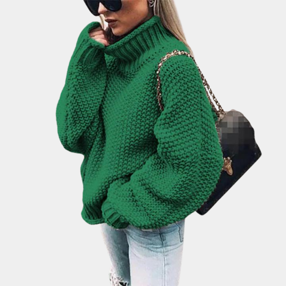 Femme - Pull chaud - Tricot à col roulé - Confortable et élégant - Idéal pour l'hiver