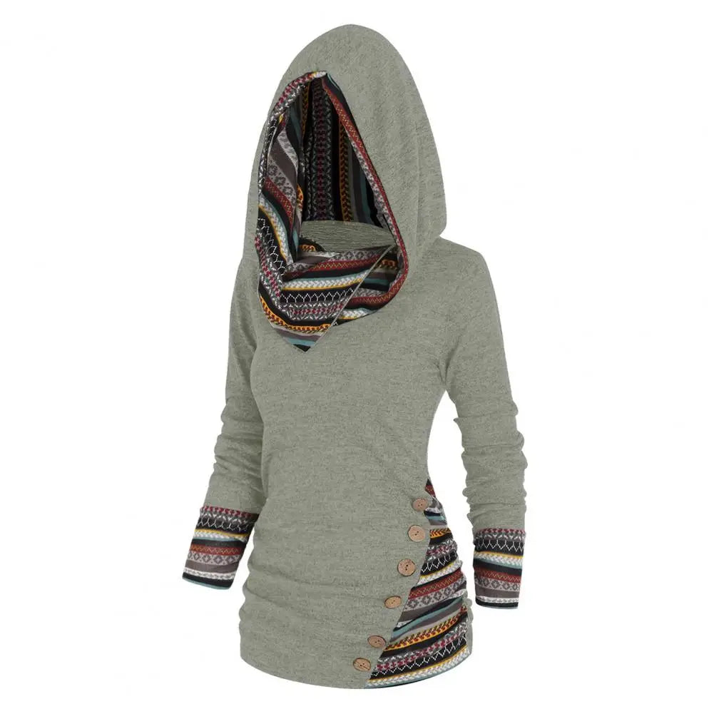 Femme - Sweatshirt d'hiver à capuche Ethno-Style