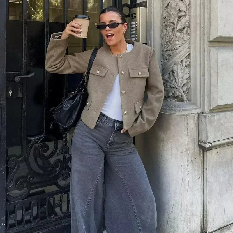 Femmes - Blouson bombardier - Col rond