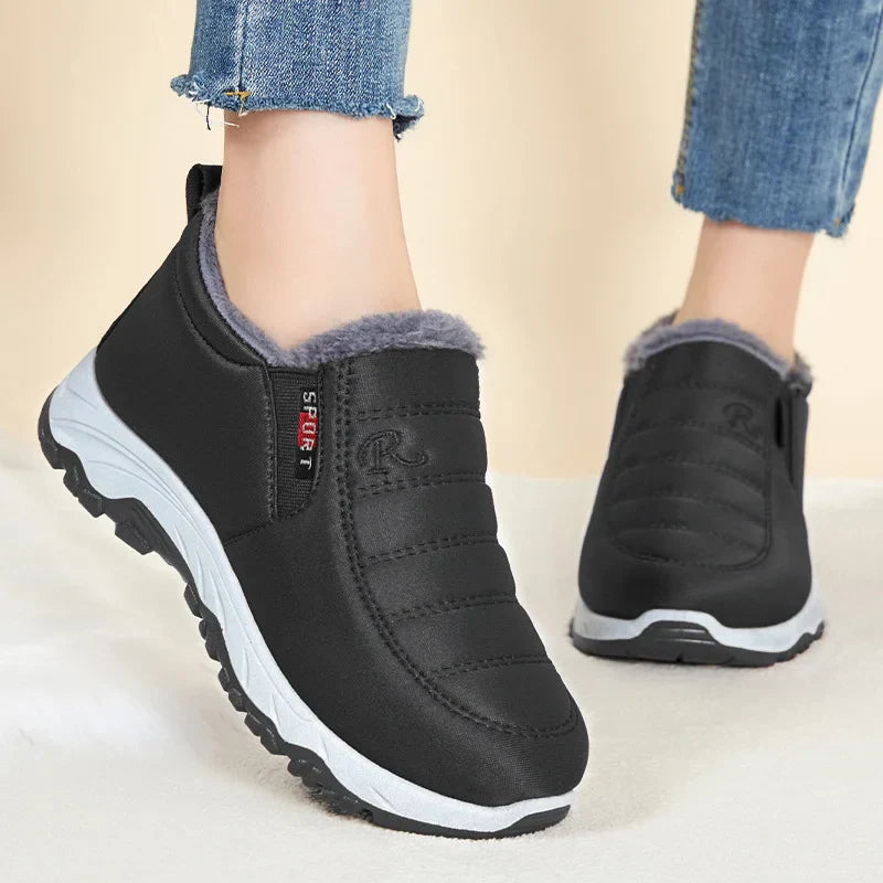 Femmes - Bottes d'hiver élégantes à enfiler - Fermeture à glissière - Confort et style pour l'hiver