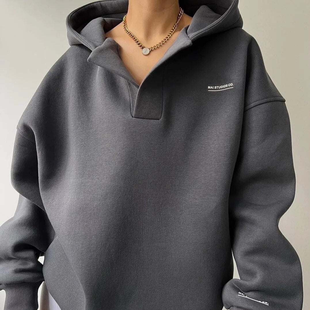 Femmes - Sweat à capuche surdimensionné - Tissu doux - Style épaules tombantes - Confort et Tendances