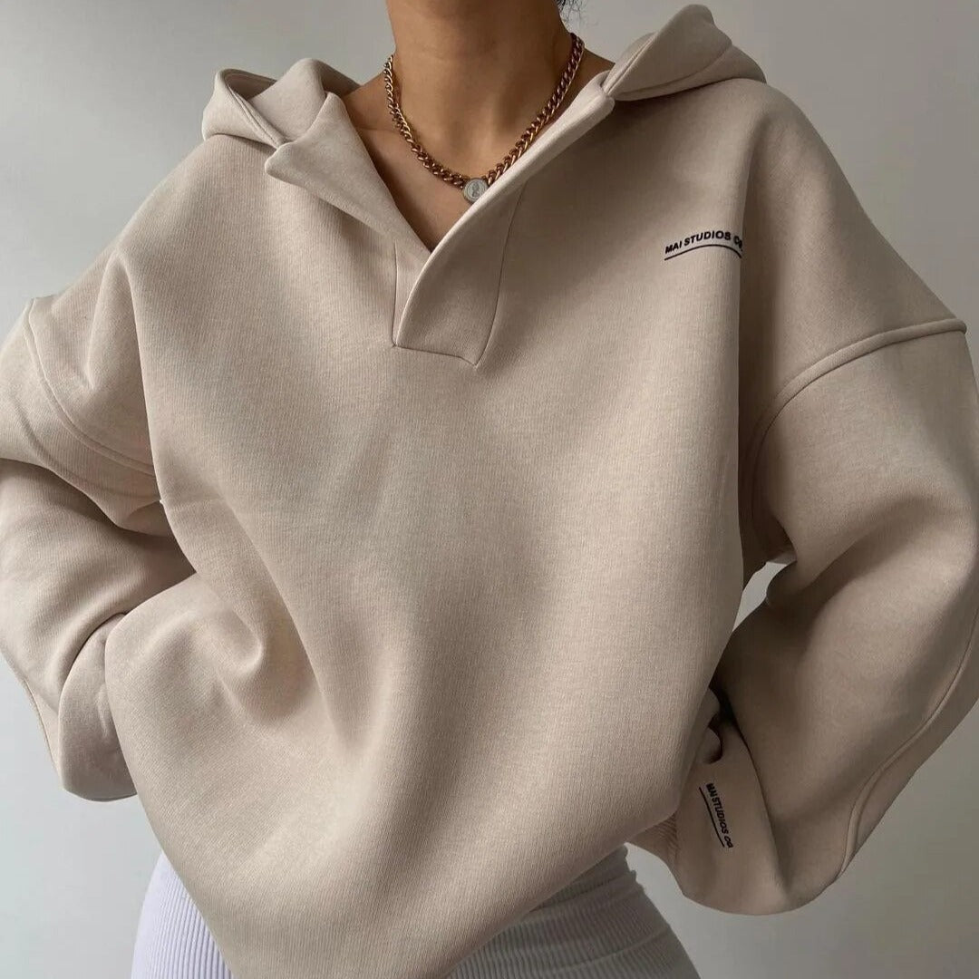 Femmes - Sweat à capuche surdimensionné - Tissu doux - Style épaules tombantes - Confort et Tendances
