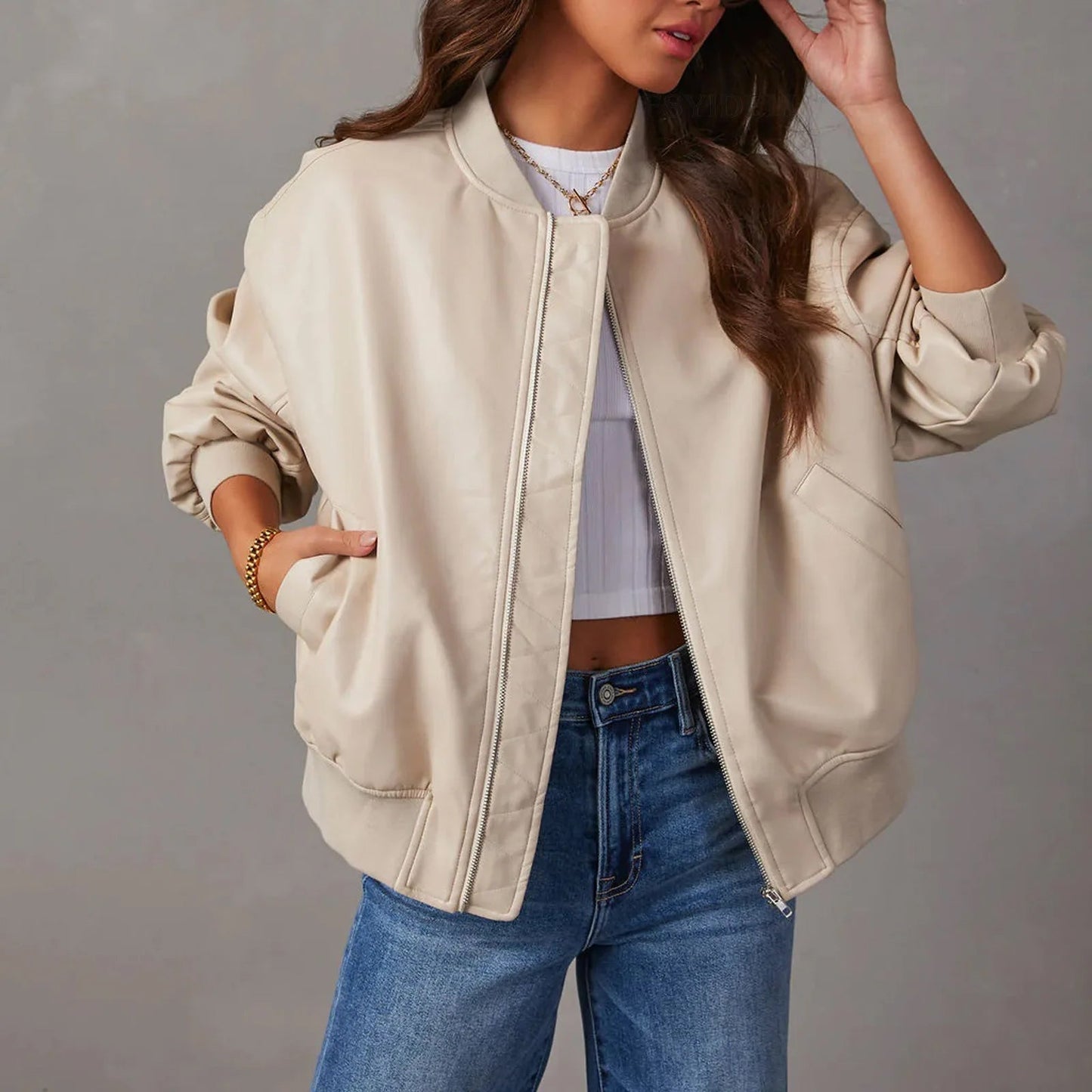 Femmes - Blouson Bombardier Décontracté - Style Élégant et Confortable - Veste Tendance
