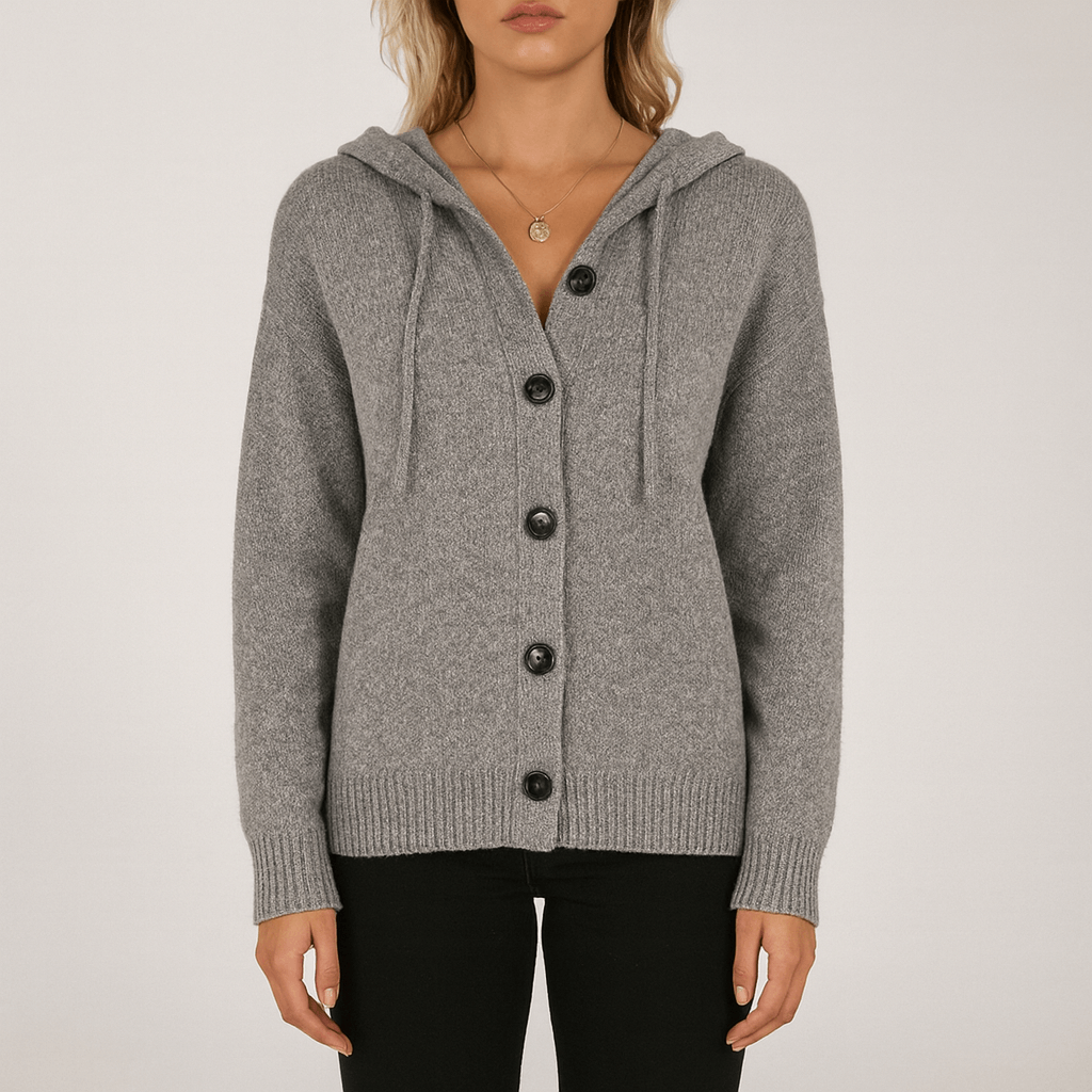 Femmes - Cardigan en tricot à capuche - Douillet et élégant