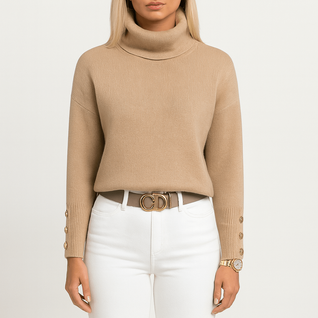 Femmes - Pull tricoté à col roulé - Stylish Comfort