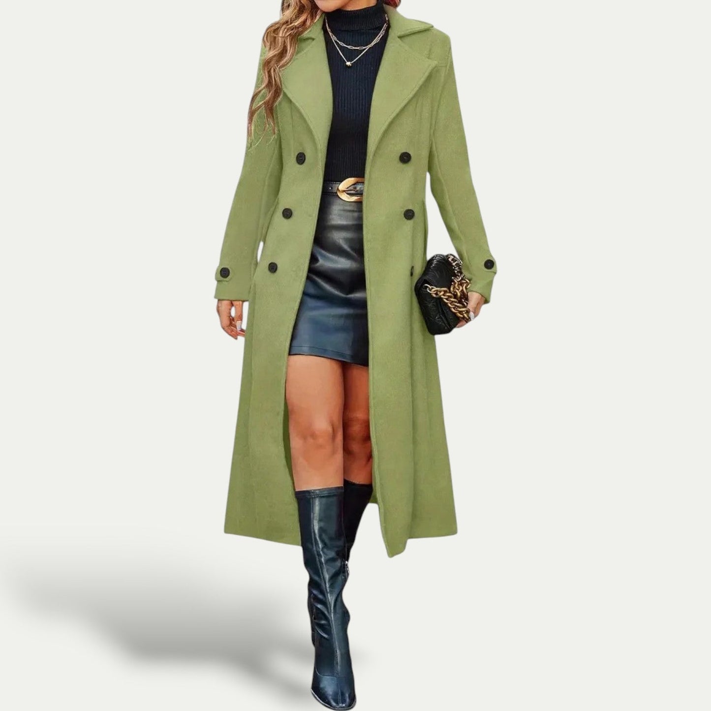 Femmes - Manteau d'hiver long - Double boutonnage