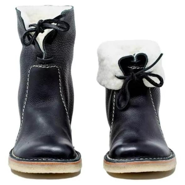 Femmes - Bottines doublées de shearling - Manchette pliable