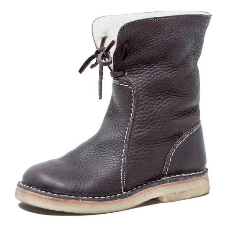 Femmes - Bottines doublées de shearling - Manchette pliable