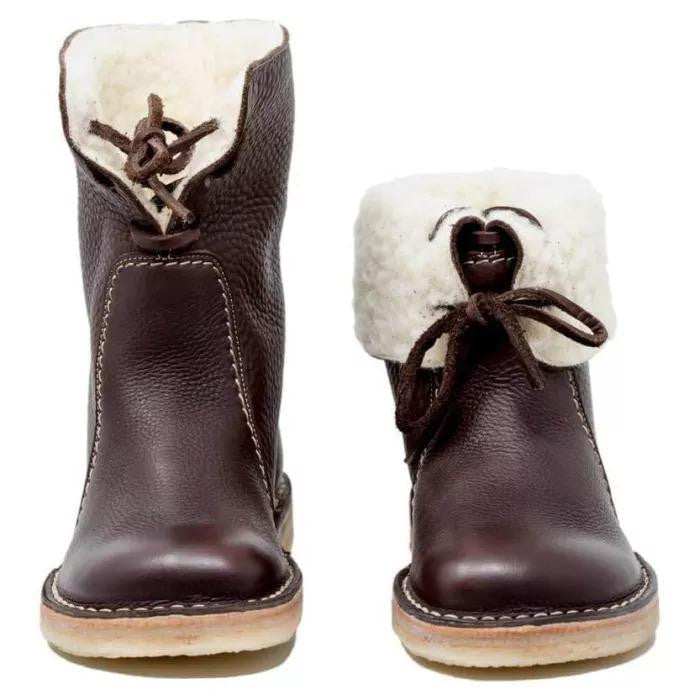 Femmes - Bottines doublées de shearling - Manchette pliable