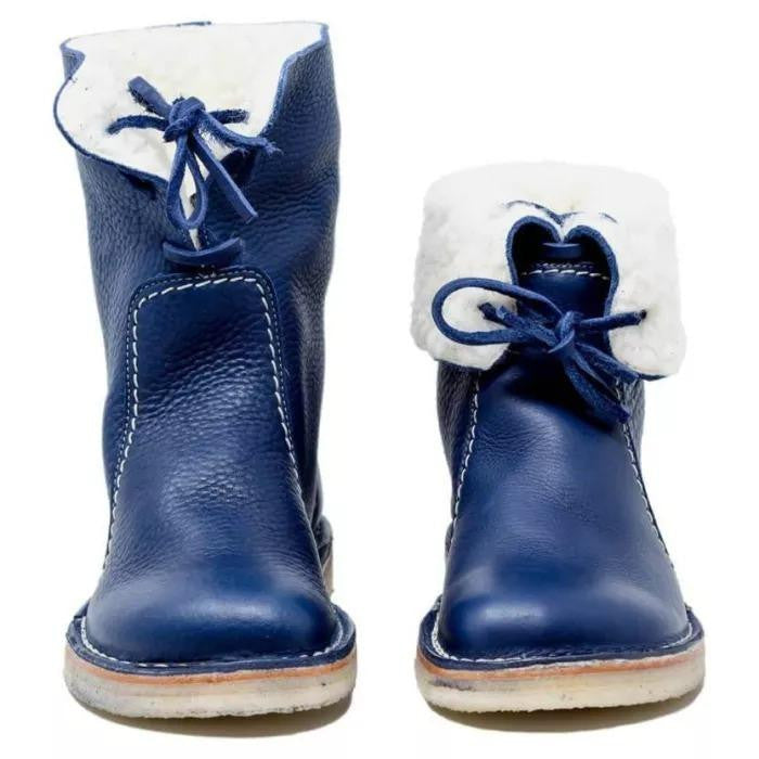 Femmes - Bottines doublées de shearling - Manchette pliable