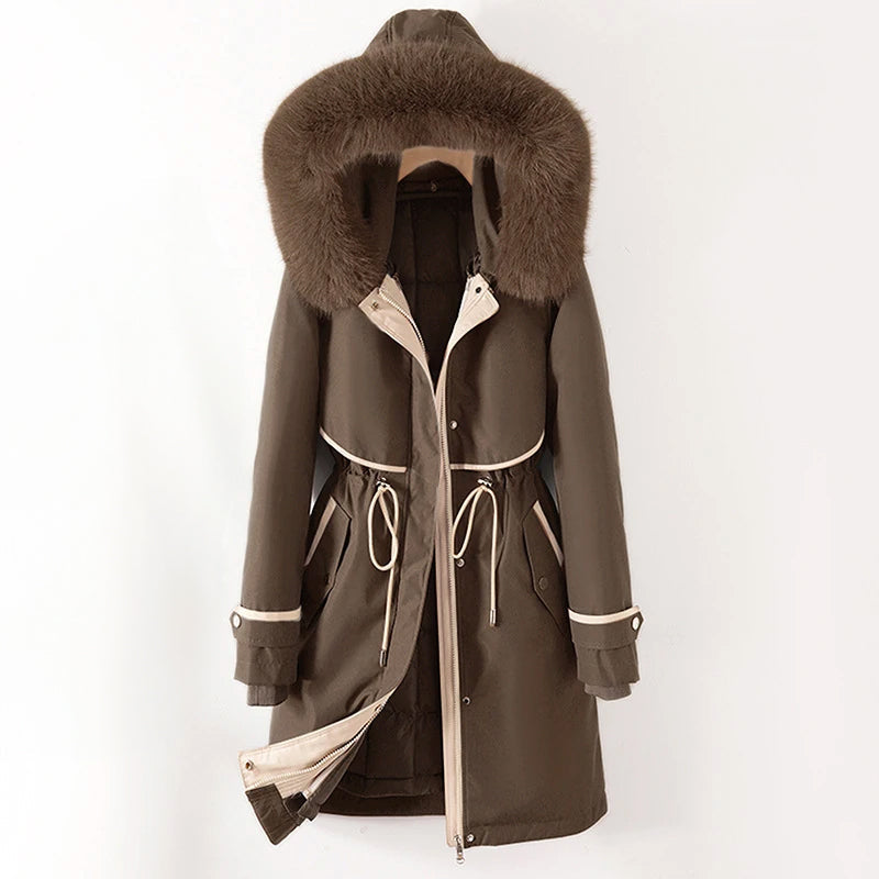 Femme - Doudoune d'hiver douillette - Modèle à capuche
