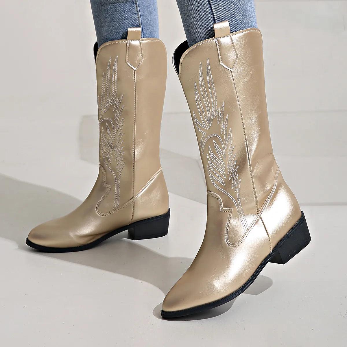 Femmes - Bottes - Cowboy souples - Confort et élégance - Idéales pour un look tendance