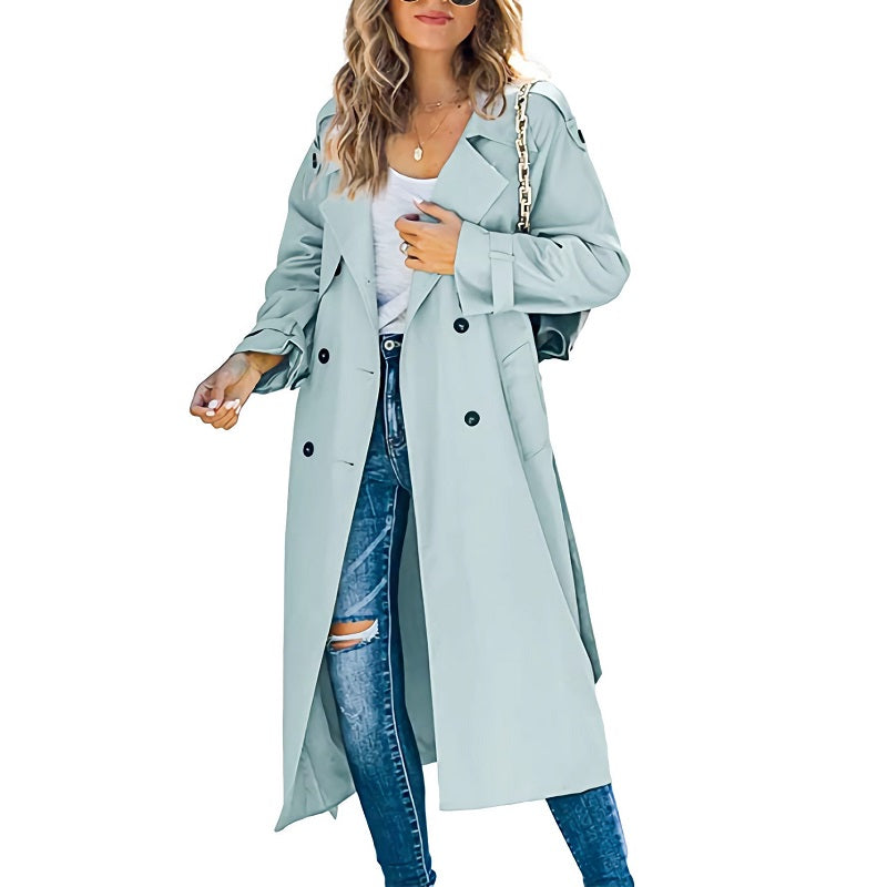 Femmes - Trench-coat - Long et ceinturé - Élégant et tendance pour un look raffiné