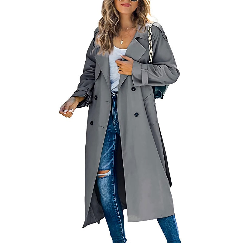 Femmes - Trench-coat - Long et ceinturé - Élégant et tendance pour un look raffiné