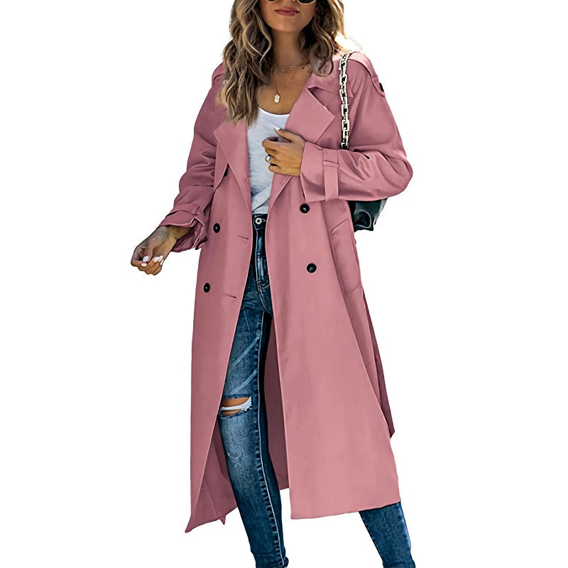 Femmes - Trench-coat - Long et ceinturé - Élégant et tendance pour un look raffiné