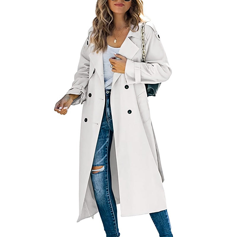Femmes - Trench-coat - Long et ceinturé - Élégant et tendance pour un look raffiné