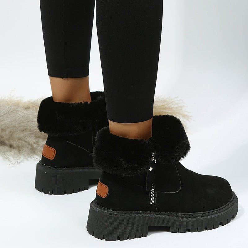 Femmes - Bottines antidérapantes - Cuir - Fermeture à glissière latérale - Confort et style